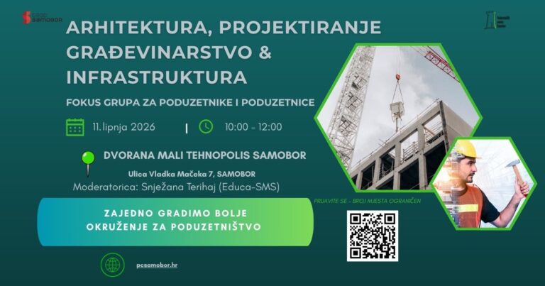 Poduzetnički centar Samobor okuplja stručnjake iz sektora arhitekture i građevinarstva na fokus grupi o razvoju gospodarstva