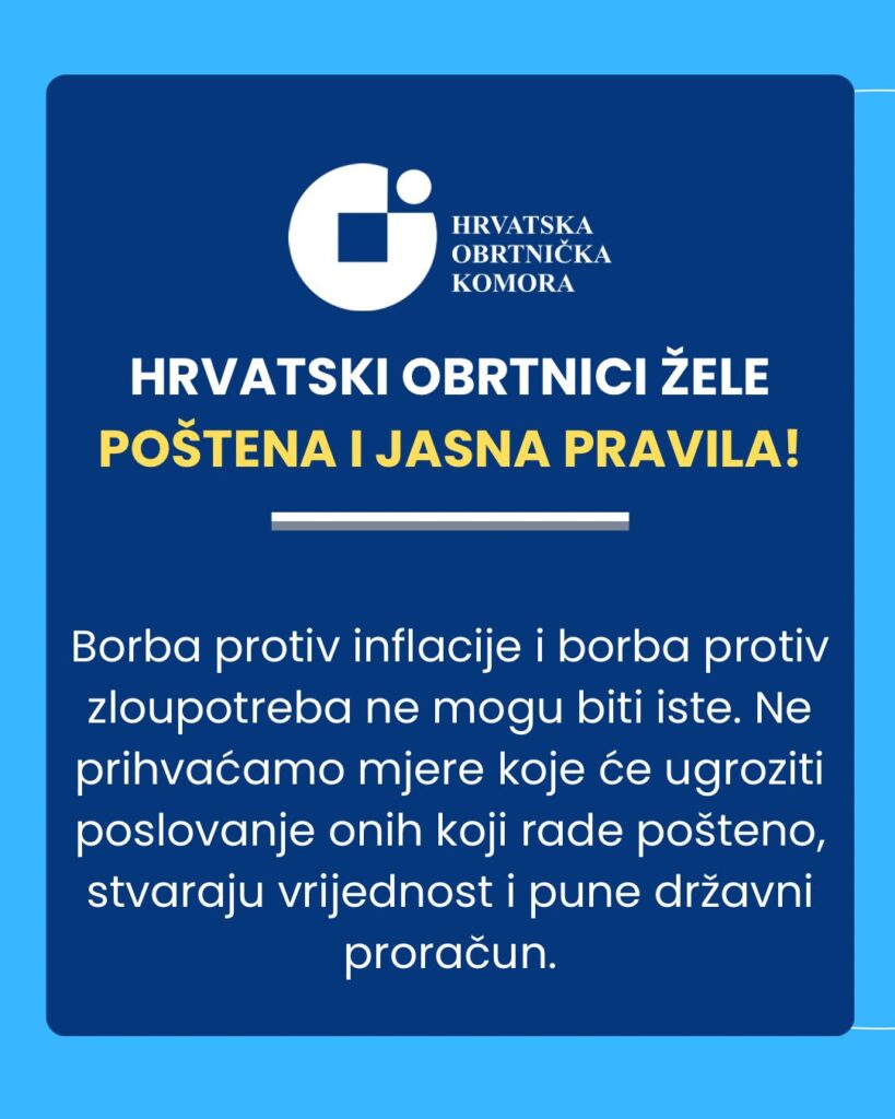 HOK: Novi nameti za paušalne obrtnike ugrozili bi malo poduzetništvo i gospodarski razvoj