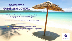 📢 Obavijest o radu ureda tijekom godišnjeg odmora