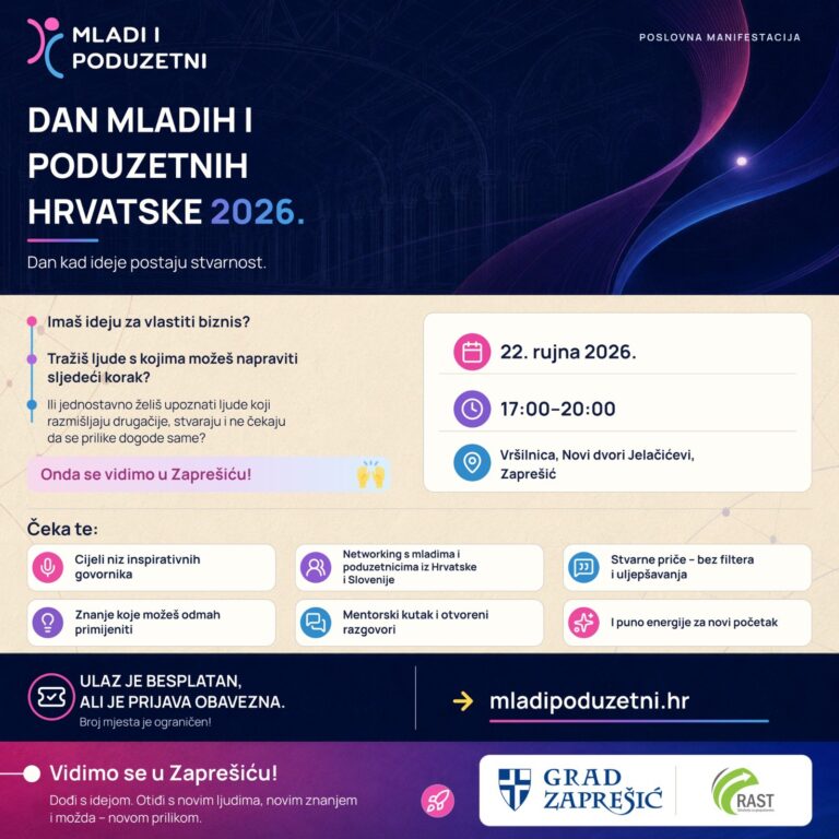 DANI MLADIH I PODUZETNIH HRVATSKE 2026. – POSLOVNO UMREŽAVANJE U ZAPREŠIĆU